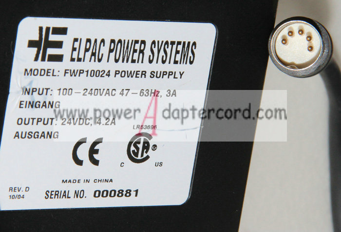 *Brand NEW*POWER SUPPLY FWP10024 DC24V 4.2A (100W) AC DC Adapter